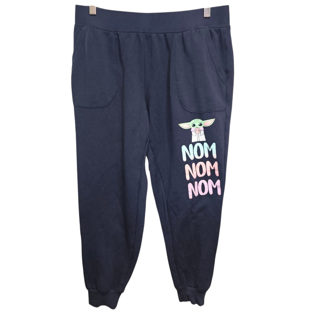 Star Wars Grogu Joggers Women Medium Navy Excellent Nom Nom Nom Sleepwear